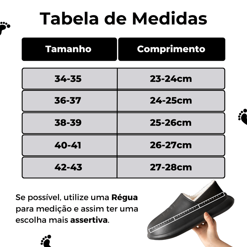 Chinelo Nuvem Forrado Algodão e Lã - Promoção de Inverno + Frete Grátis