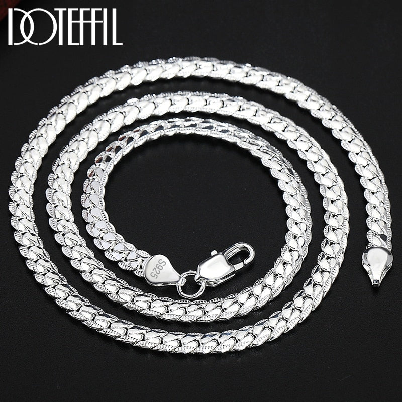 Kit Corrente e Pulseira de Prata 925 Com Fecho - Unisex
